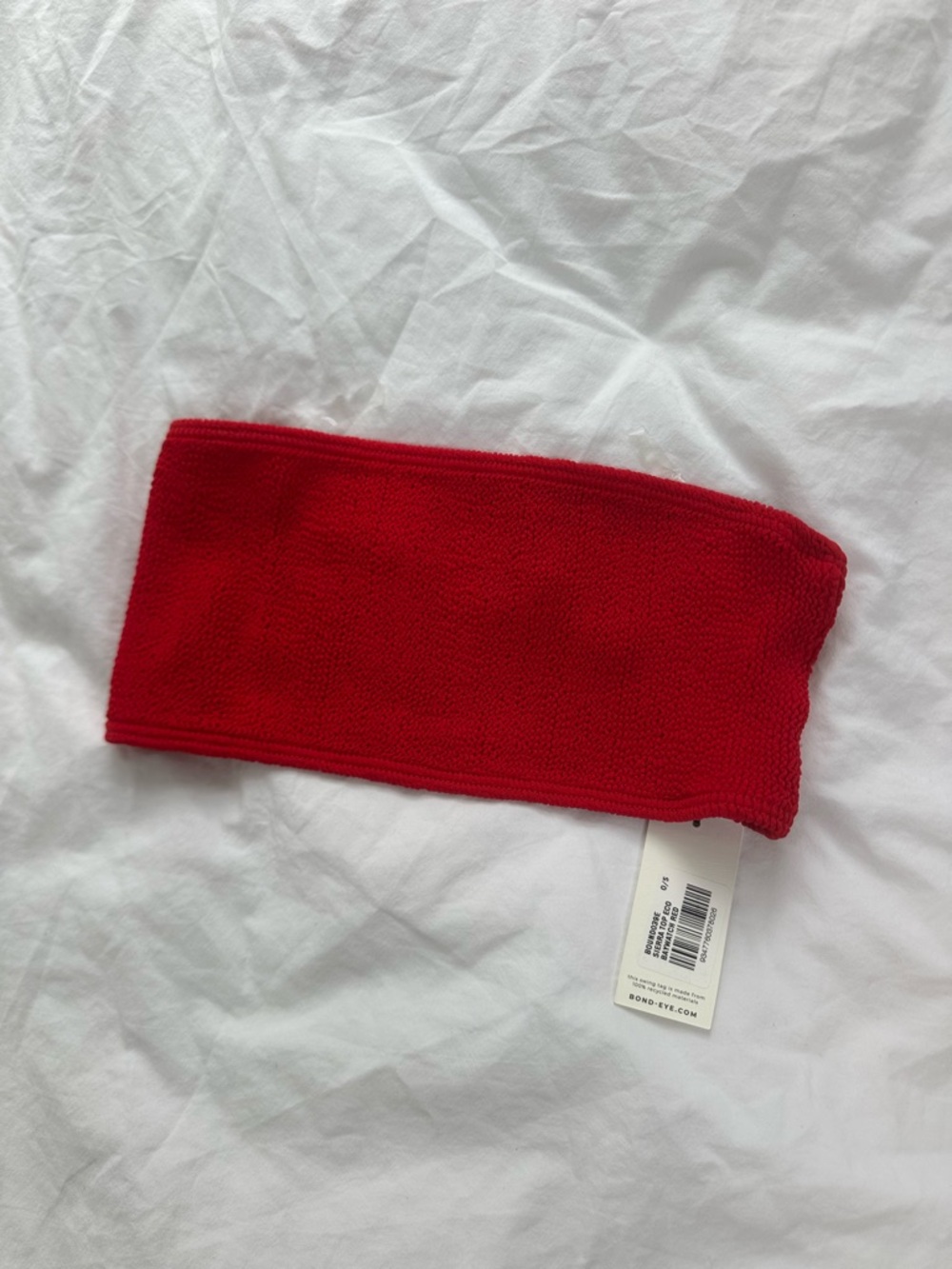 bond-eye Bright Red Strapless Bandeau Swim Top